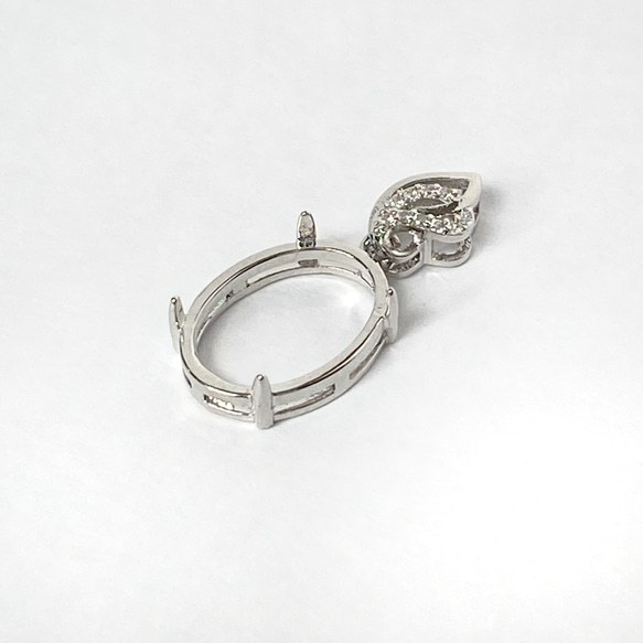 真鍮製ペンダント空枠（爪留め）オーバルファセット18×13mm用