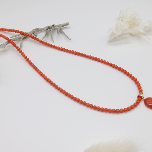 土佐の宝石珊瑚 K18 赤サンゴ ネックレス ネックレス・ペンダント