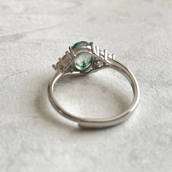 Silver925 Moss agate design Ring Rhodium Plated 第11張的照片