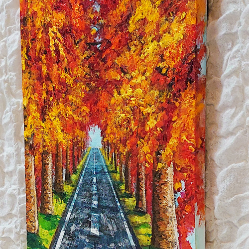 油絵 絵画 【秋の道】 絵画 HR 通販｜Creema(クリーマ) 14565678