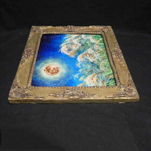 油絵 油彩 油彩画 絵 絵画 【十五夜の黄金の月】 油絵 油彩 油彩画 絵 絵画 【十五夜の黄金の月】 絵画 HR 通販