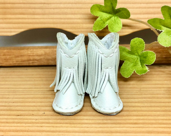 森き　フリンジウエスタンブーツ　miniature boots. 3枚目の画像