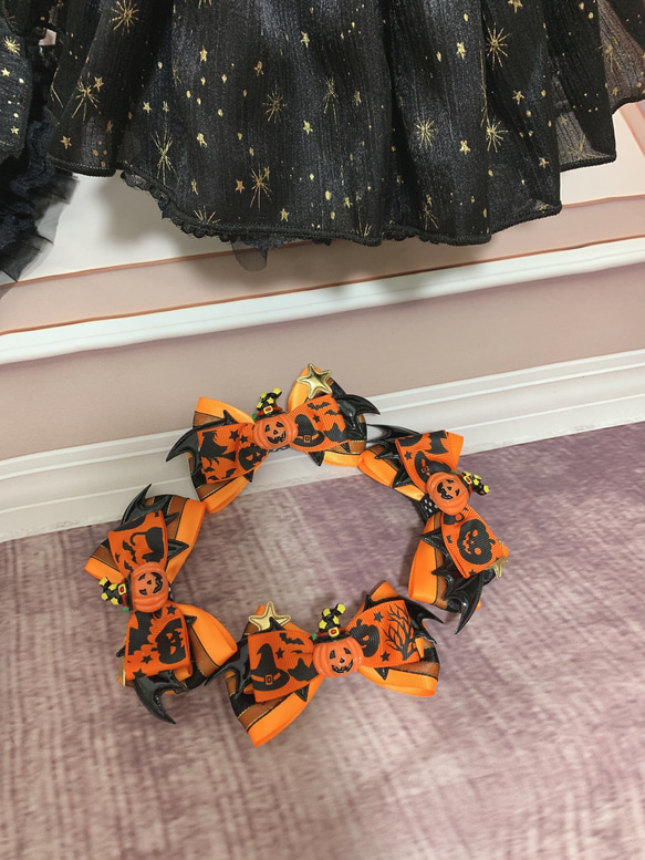 ハロウィンかぼちゃのおリボン、チョーカーにも⭐︎ 7枚目の画像