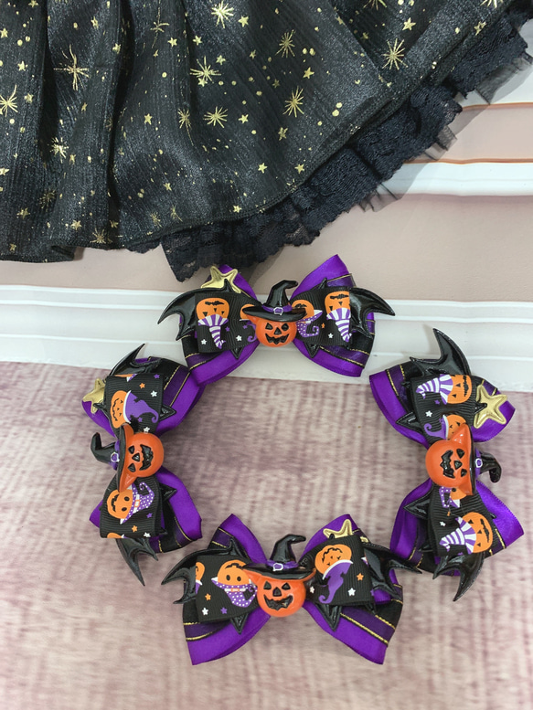 ハロウィンかぼちゃのおリボン、チョーカーにも⭐︎ 4枚目の画像