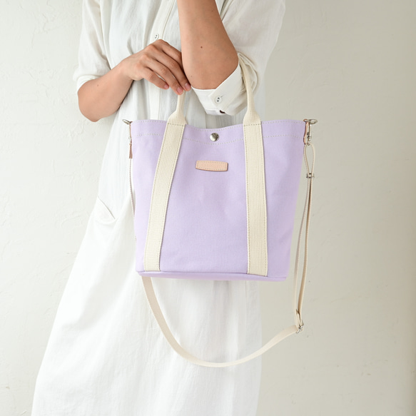 圓底收納容量大！ 2路規格手提包有19種顏色可供選擇#Lavender 第2張的照片