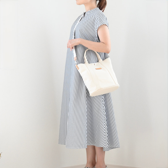 丸底で収納力大！2way仕様が嬉しい/色豊富 #生成り 3枚目の画像