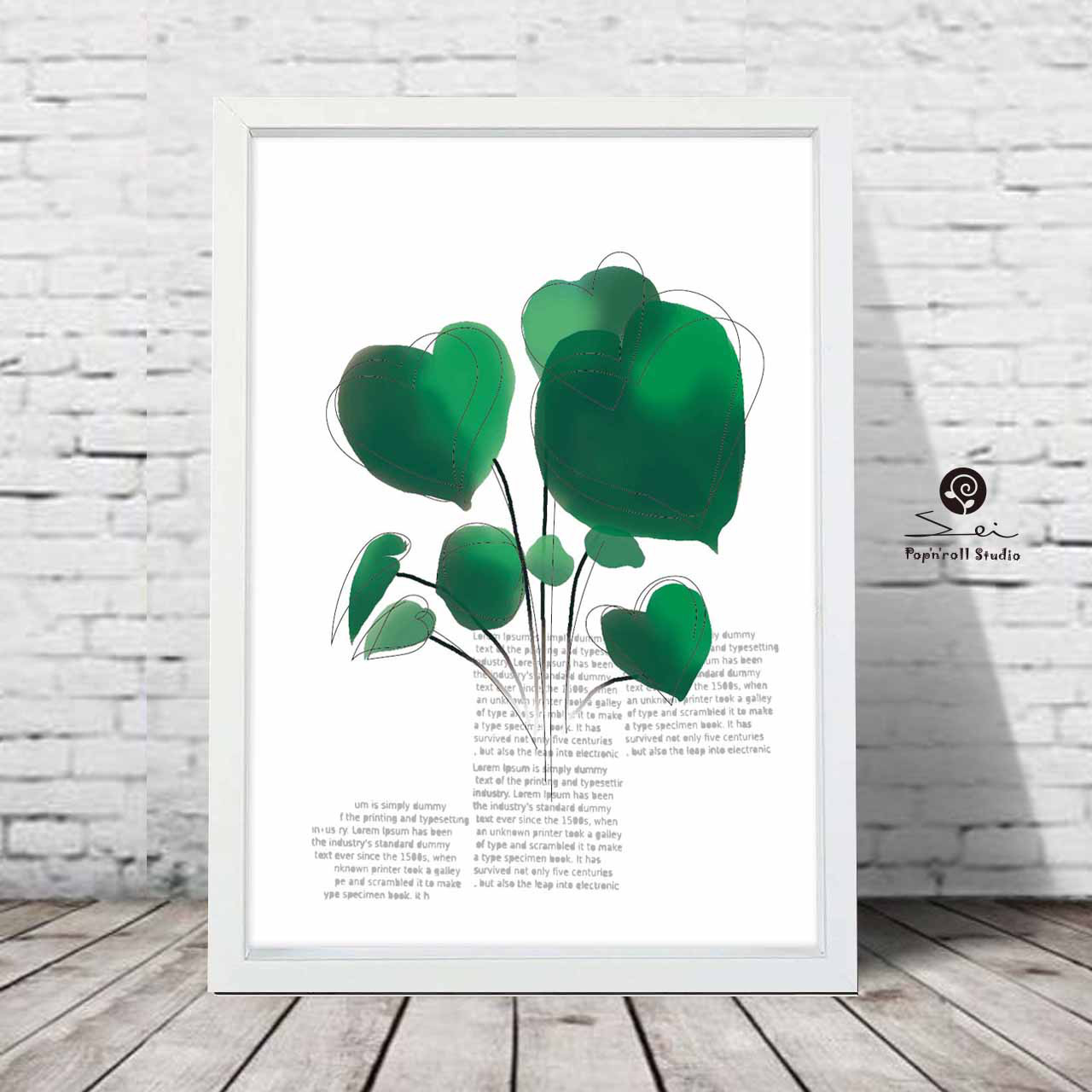 グリーンな花　花　送料無料　イラスト  アートポスター　アート　ポスター（アート/seiで検索）646