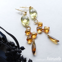 14kgf アンデシンのピアスwithラブラドライトVr.06 ピアス（フープ