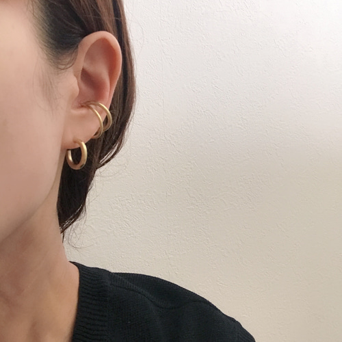 真鍮 』フラットミニフープピアス 真鍮 』フラットミニフープピアス
