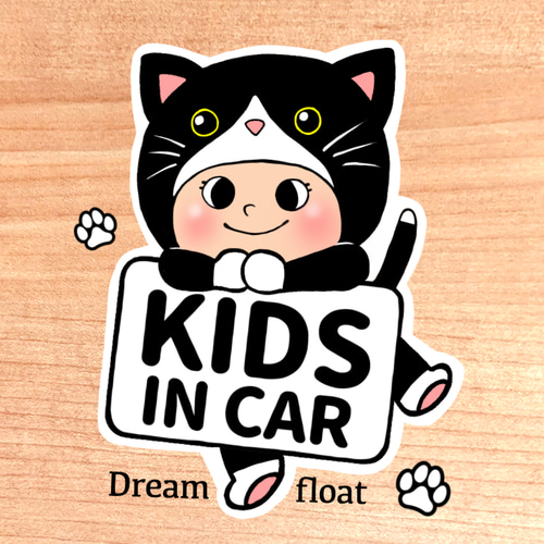 着ぐるみ猫.ハチワレ女の子】キッズインカー.ベビーインカー