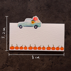【秋。かぼちゃの収穫】 メッセージ リカ ベージュ テクスチャー 厚手 パウンド アート紙 テクスチャー カード 4枚目の画像