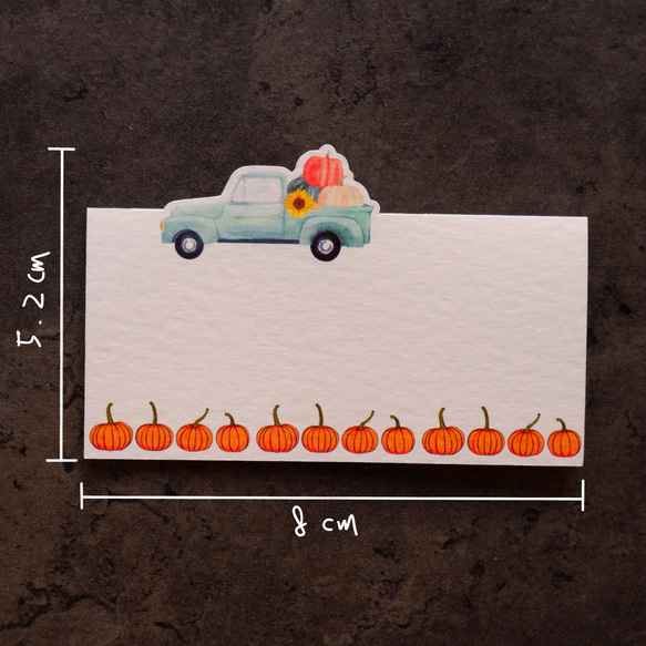 【秋。南瓜豐收】留言立卡  米色紋路厚磅藝術紙 質感小卡 第4張的照片