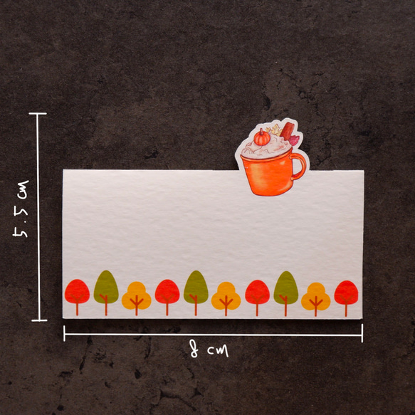 【秋。野餐去】留言立卡  米色紋路厚磅藝術紙 質感小卡 第4張的照片
