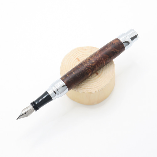 手作り 木製 高級 万年筆 回転式キャップ 中字 カートリッジ  