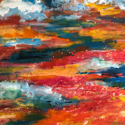 1点限 大型 アートパネル アクリル画 絵 風景画 自然 郷愁 夕焼 A-