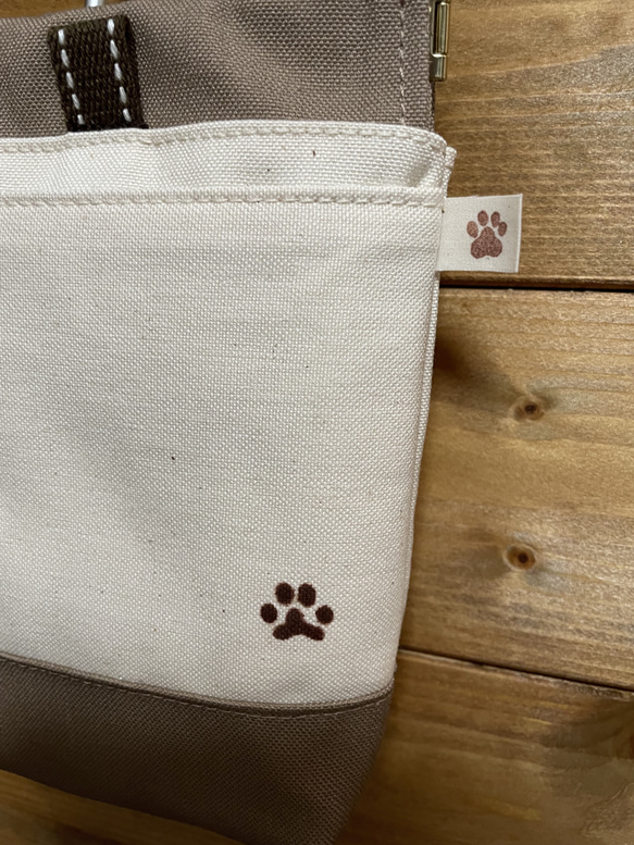 小型犬用　撥水帆布の消臭肉球マナーポーチ 2枚目の画像