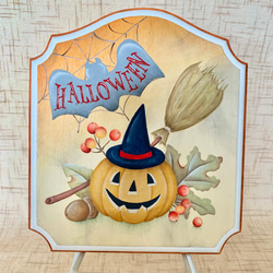 【トールペイント】ち手描きハロウィンプレート トールペイント】ち手描きハロウィンプレート トールペイント