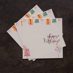 【生日。禮物】立體留言卡 米色紋路厚磅藝術紙 質感小卡 第2張的照片