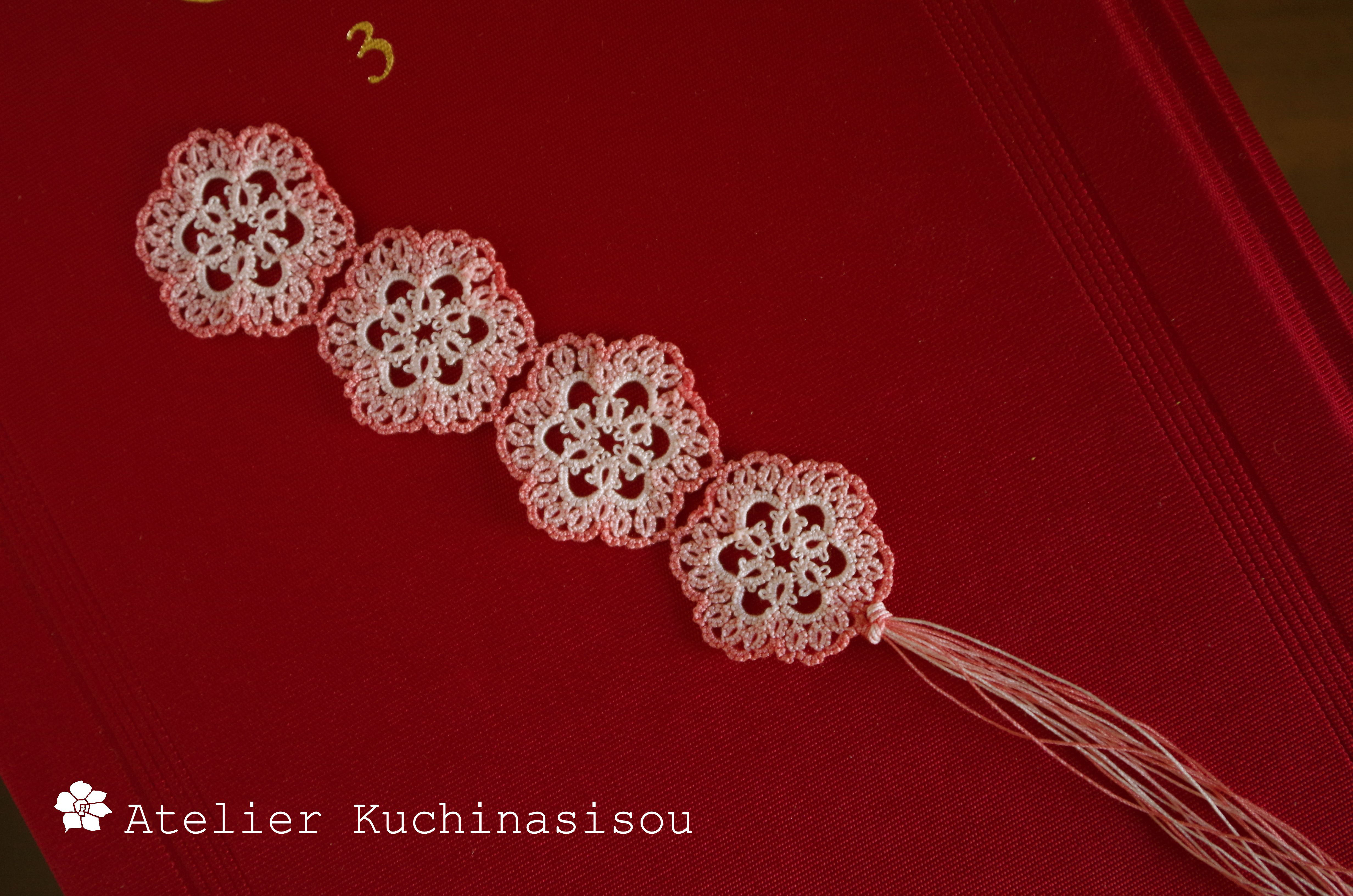 【受注製作】タティングレースのしおり〈薄花桜〉