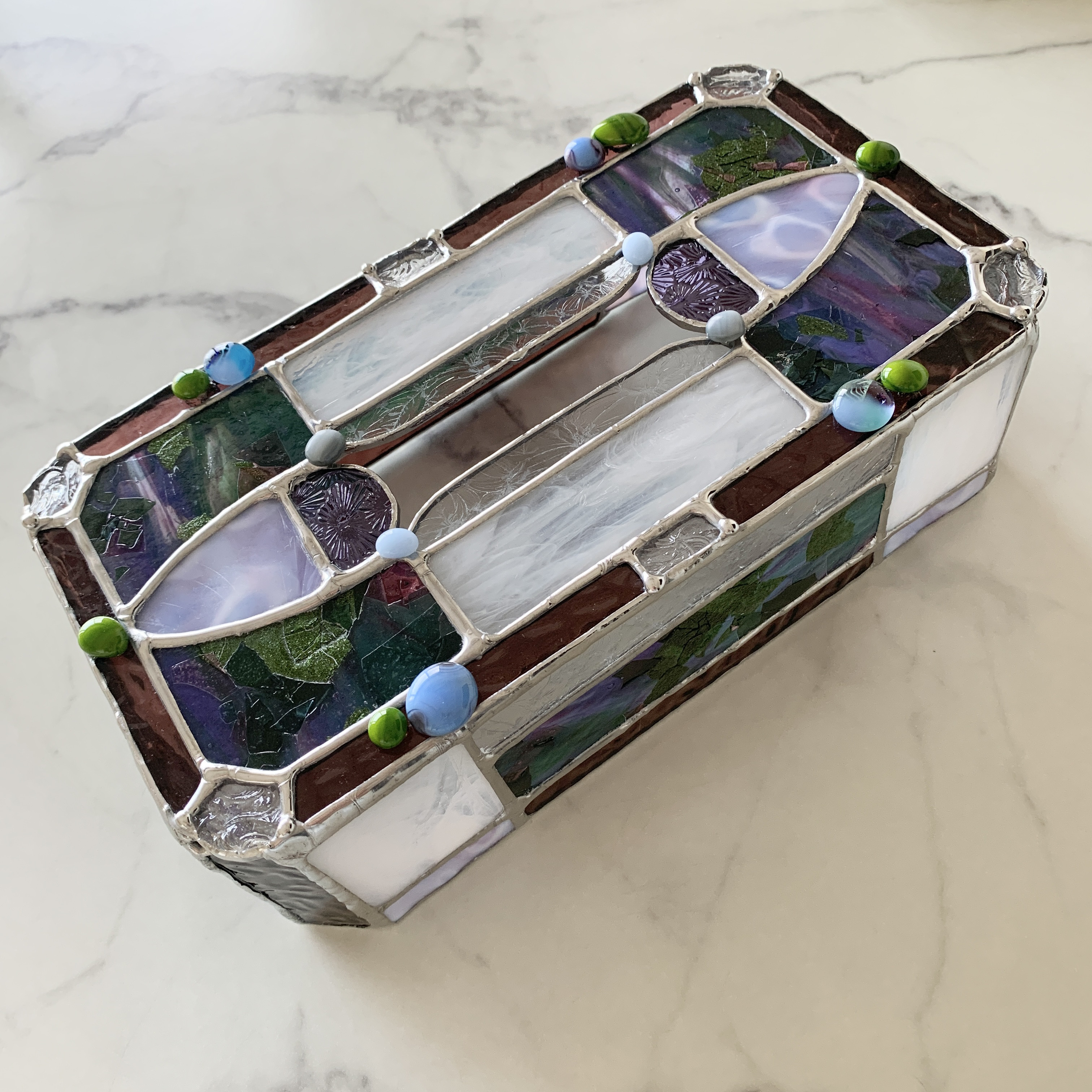 ガラス製ティッシュボックスケース 『秋の果樹園〜Autumn orchard』