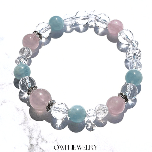 恋愛・癒し*ローズクォーツ&アクアマリン&クラッククォーツ