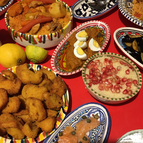 チュニジア・ナブールの陶器 オバール24cm 食欲増進ベルベル情熱の赤