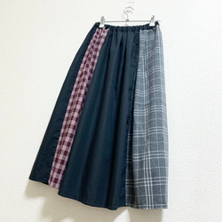 【一点物】チェックmix ギャザースカート 6枚目の画像