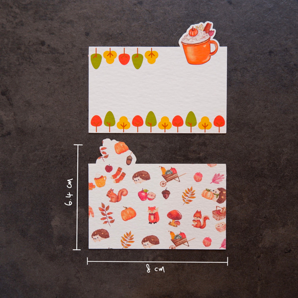 【秋。野餐去】卡片信封  米色紋路厚磅藝術紙 質感小卡 牛皮紙信封 第3張的照片