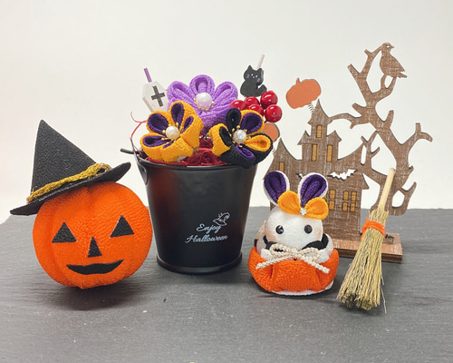 つまみ細工ハロウィン つまみ細工 うさぎ その他人形 hana to