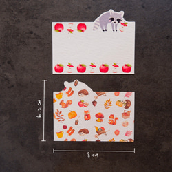 【秋。小浣熊】卡片信封  米色紋路厚磅藝術紙 質感小卡 牛皮紙信封 第3張的照片