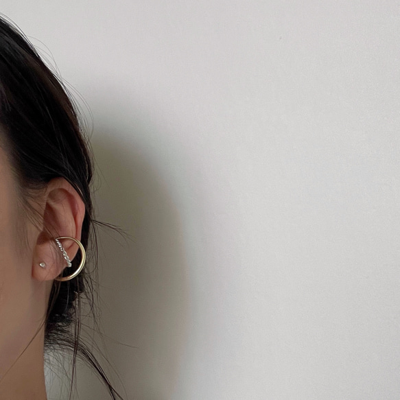 【silver】double hoop earcuff 6枚目の画像