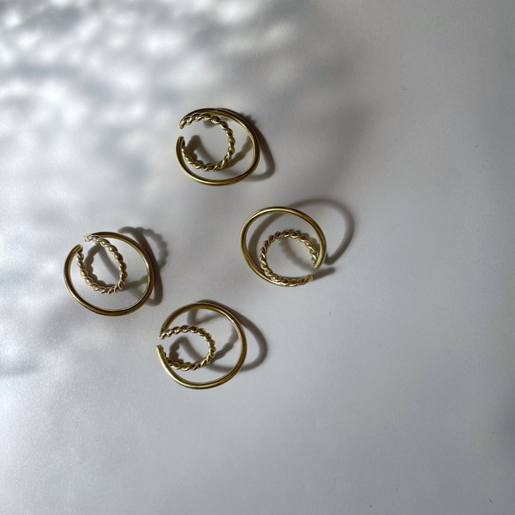 【brass】double hoop earcuff 1枚目の画像