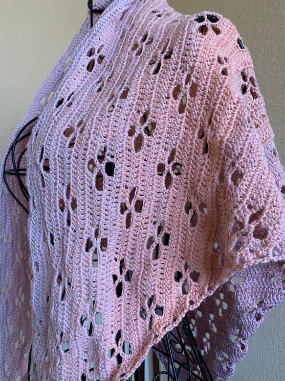 激レア！obelisk　フリンジ付き三角ストール ストール レディース フリンジストール 刺繍 ショール スカーフ