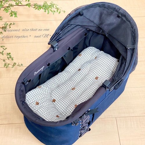 ♡韓国生地♡ ペットカートクッション クレートクッション くま刺繍  