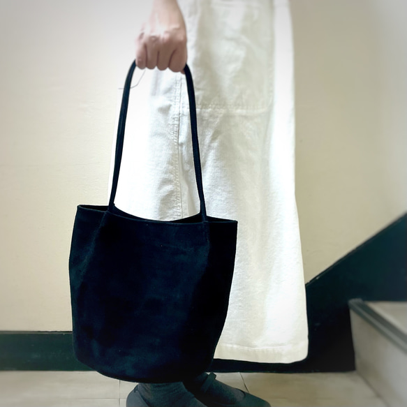 Coronto 圓底 (marusoko) 麂皮包 黑色 可訂製 第11張的照片