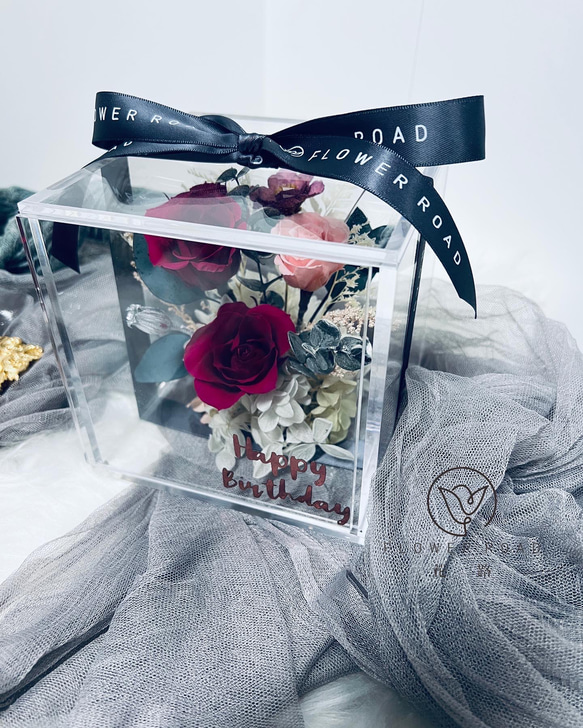 フラワー プリザーブドフラワー アクリル小箱 その他アート 花路 Flower Road