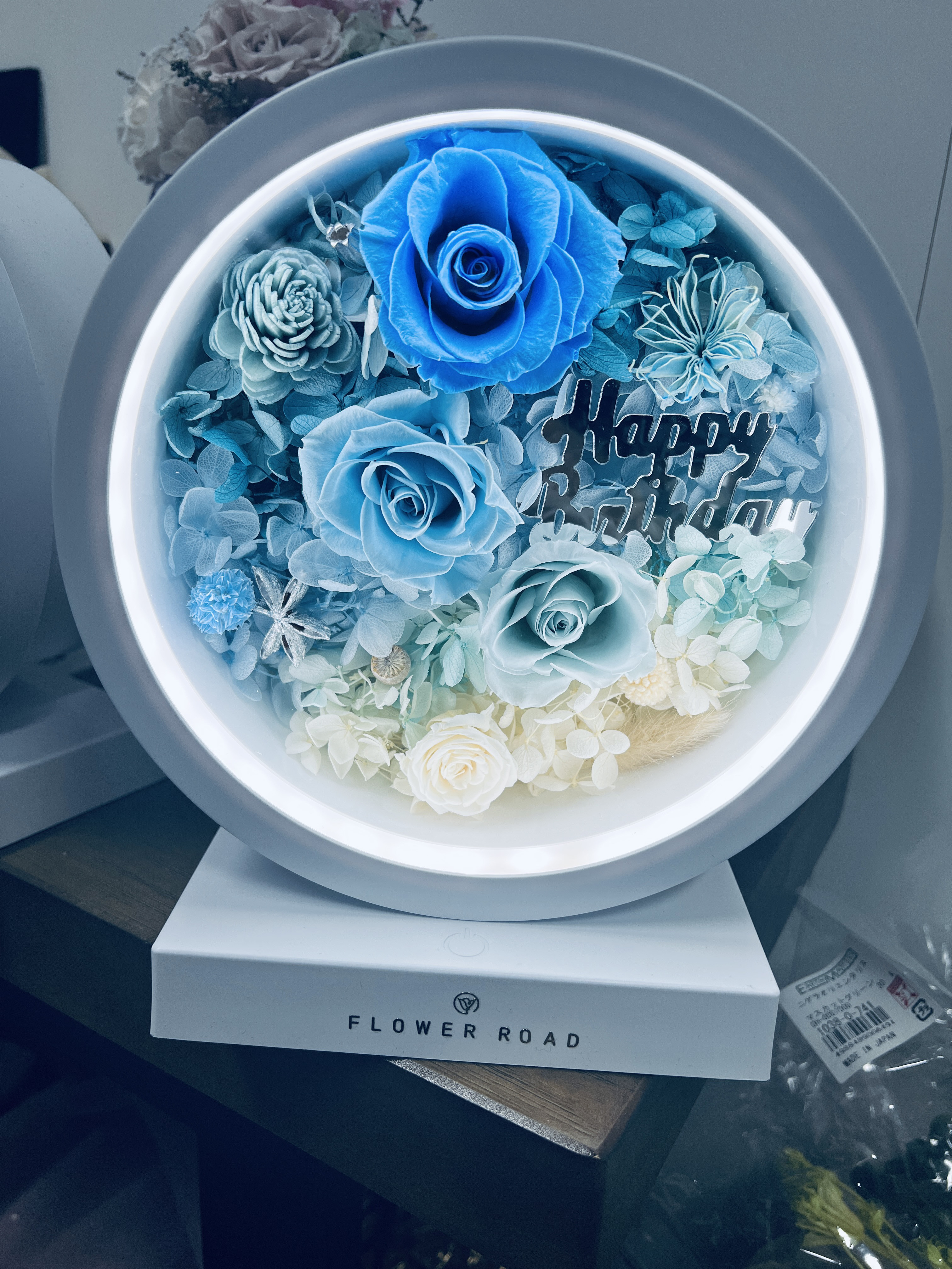 グラデーションプリザーブドフラワーLEDライト その他アート 花