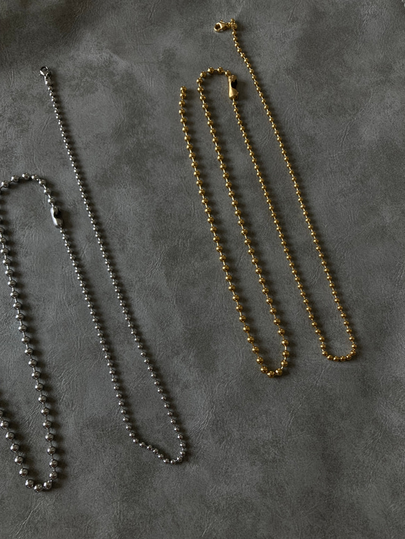 -long ball  chain necklace- サージカルステンレス　チェーンネックレス　チェーンブレスレット 14枚目の画像