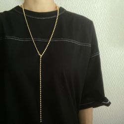 -long ball  chain necklace- サージカルステンレス　チェーンネックレス　チェーンブレスレット 4枚目の画像