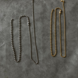 -long ball  chain necklace- サージカルステンレス　チェーンネックレス　チェーンブレスレット 1枚目の画像