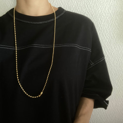 -long ball  chain necklace- サージカルステンレス　チェーンネックレス　チェーンブレスレット 6枚目の画像