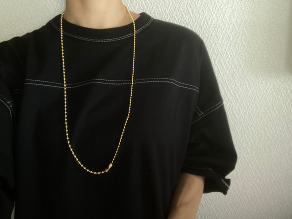 -long ball  chain necklace- サージカルステンレス　チェーンネックレス　チェーンブレスレット 6枚目の画像