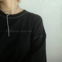 -long ball  chain necklace- サージカルステンレス　チェーンネックレス　チェーンブレスレット 9枚目の画像