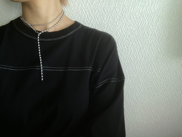 -long ball  chain necklace- サージカルステンレス　チェーンネックレス　チェーンブレスレット 9枚目の画像