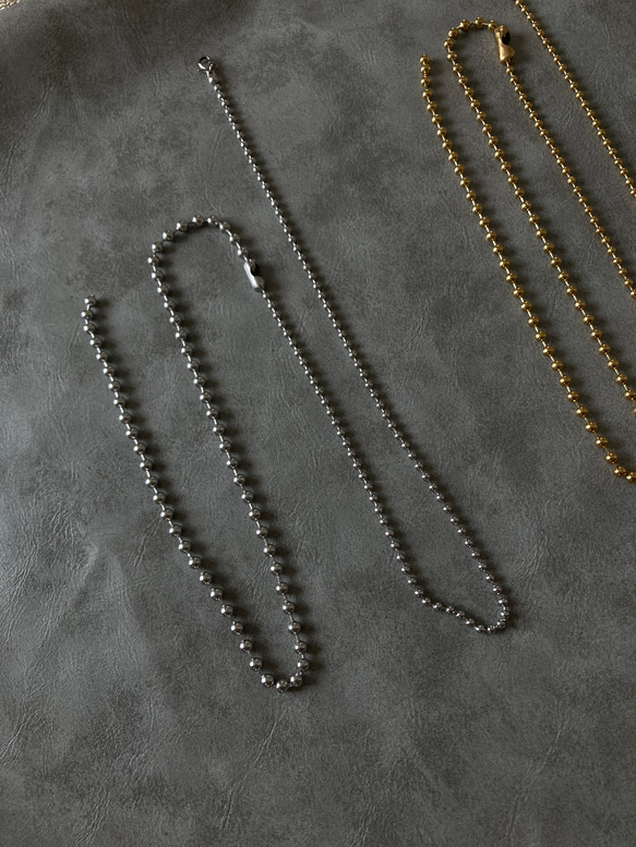 -long ball  chain necklace- サージカルステンレス　チェーンネックレス　チェーンブレスレット 15枚目の画像