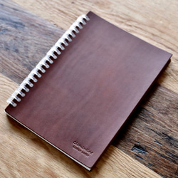 名入れ リングレザーノート（A5） チョコ （ルーズリーフタイプ