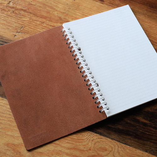 名入れ リングレザーノート（A5） チョコ （ルーズリーフタイプ