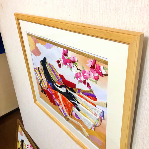 押し絵 十二単衣 木製額縁