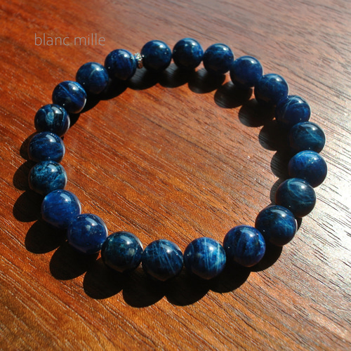 No.1820○*ハックマナイト 9mm up ディープブルー ブレスレット