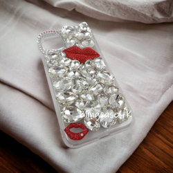 送料無料 ブリング ラインストーン ダイヤモンド iPhone 全機種対応 Samsung ケース クリア スマホケース 5枚目の画像
